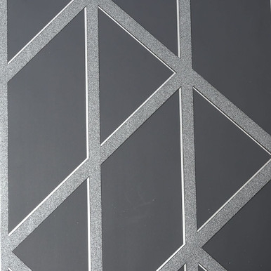 Panel Glitter Geo Charcoal Wallpaper