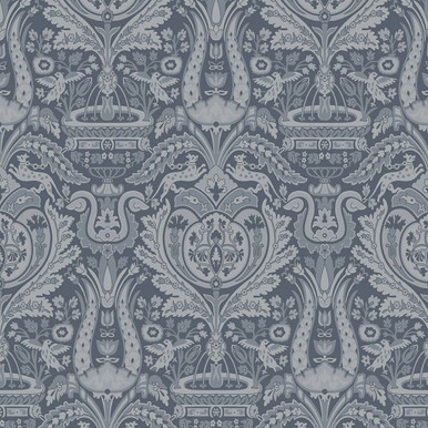 Laura Ashley Heraldic Damask Dusky Seaspray Wallpaper