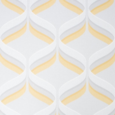 Retro Ogee Ochre Geometric Wallpaper