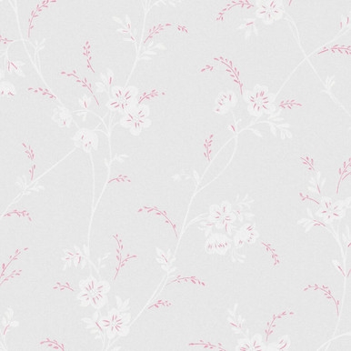 Laura Ashley Eva Floral Sugared Grey Wallpaper