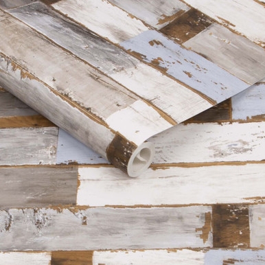 Transform Distressed Wood Wallpaper