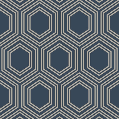 Next Honeycomb Geo Navy Wallpaper