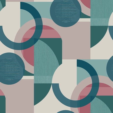 Next Retro Shapes Geo Teal Wallpaper