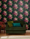 Joules Invite Floral Peacock Wallpaper