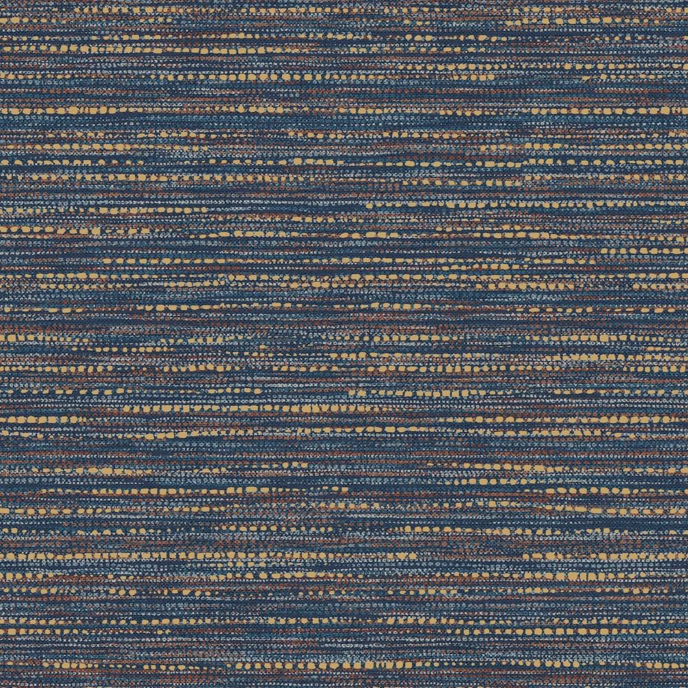 Chunky Horizontal Weave Indigo Wallpaper