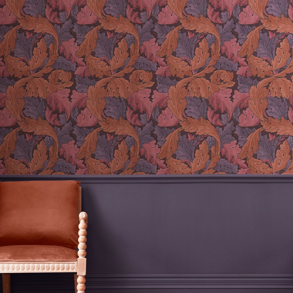 Acanthus Plum Wallpaper