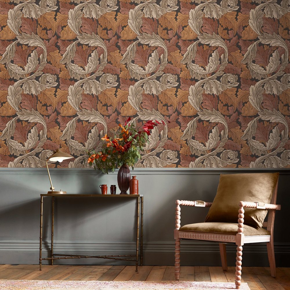 Acanthus Burnt Orange Wallpaper