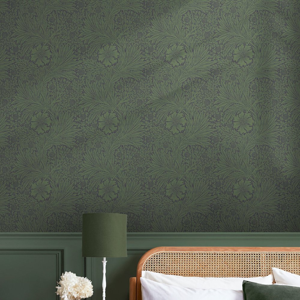 Marigold Fibrous Green Wallpaper