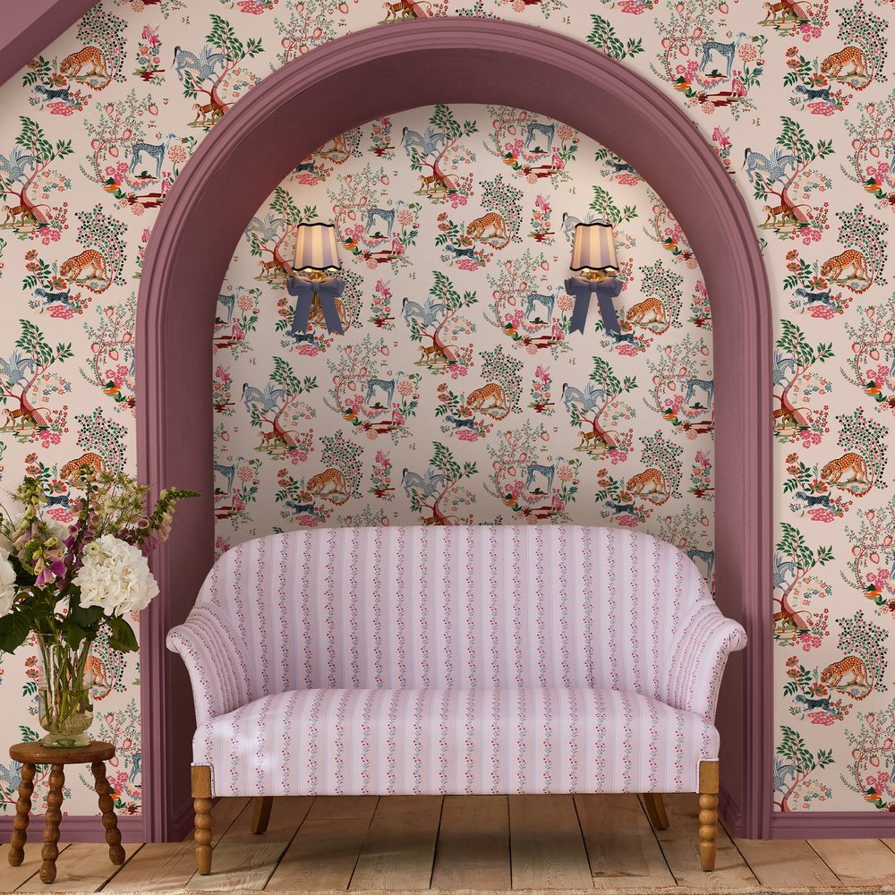 Cath Kidston Painted Kingdom Pink Wallpaper