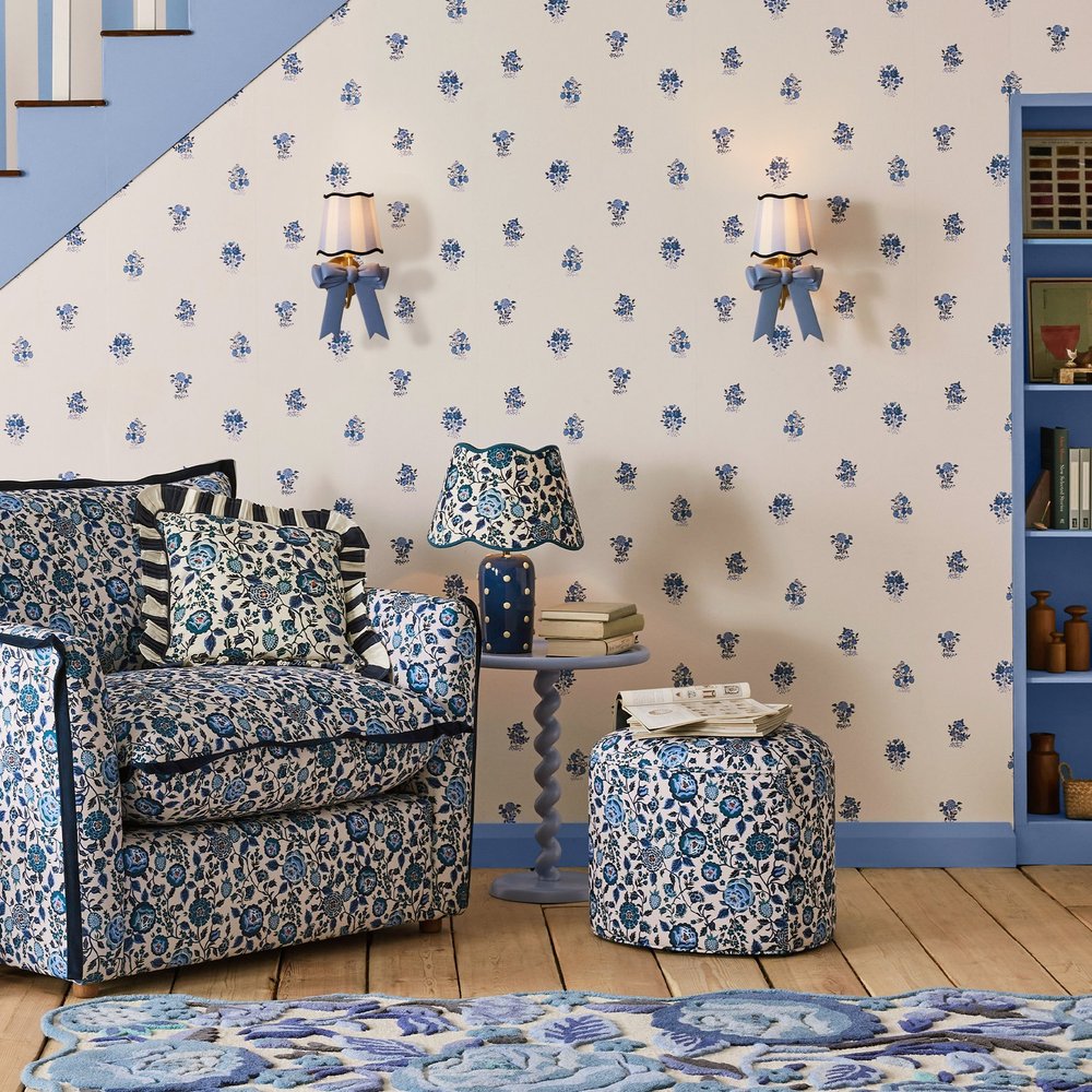 Cath Kidston Kingdom Posey Blue Wallpaper