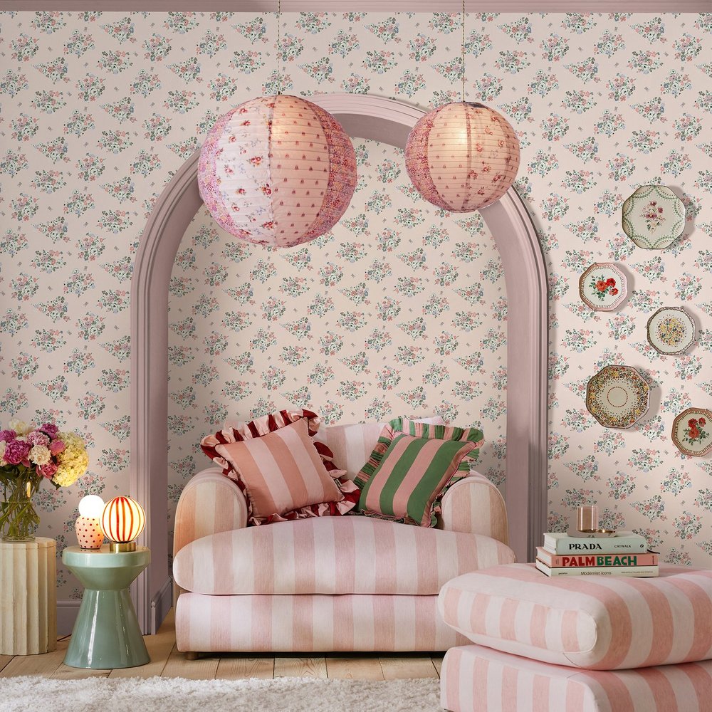 Cath Kidston Clifton Floral Pink Wallpaper