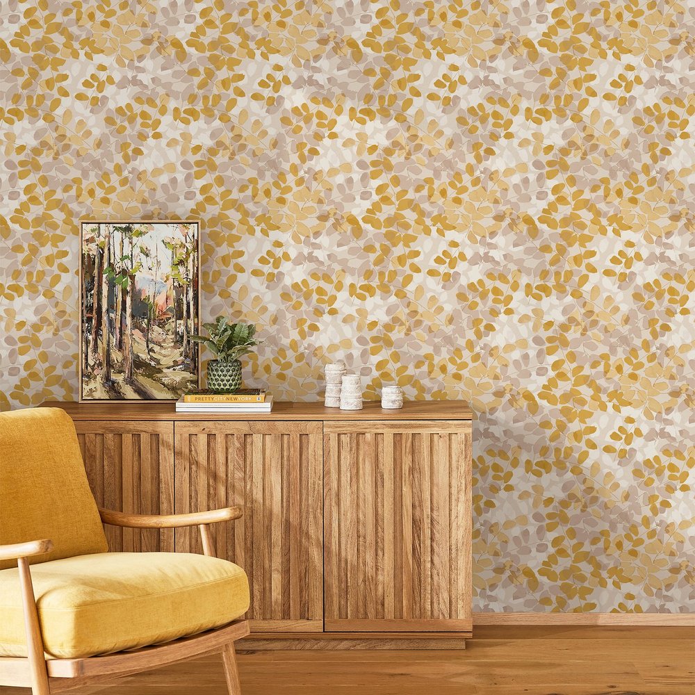 Next Forest Floor Ochre Wallpaper