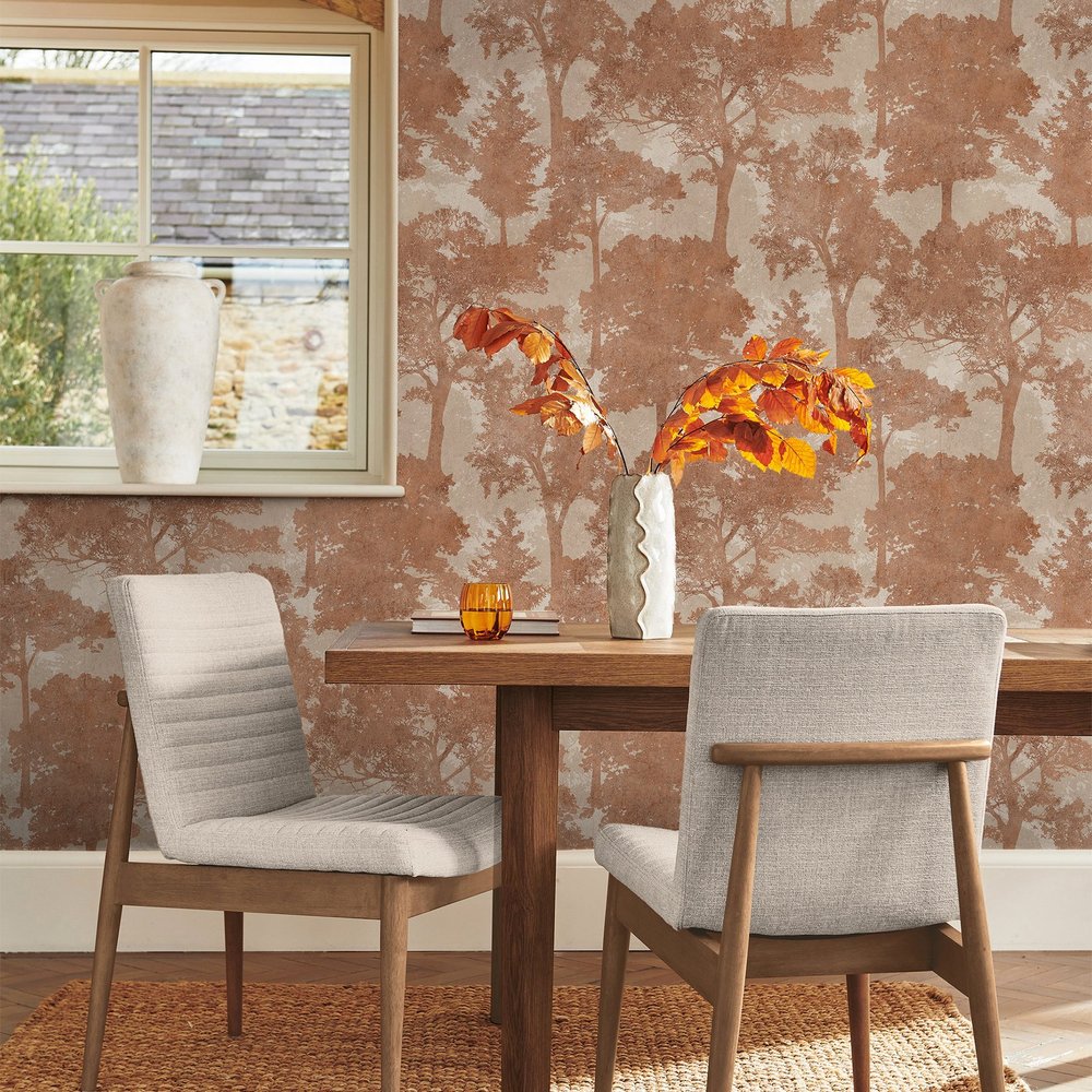 Next Trailing Trees Terracotta Wallpaper