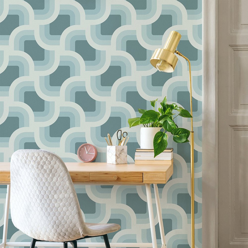 Nicole Miller Retro Geo Peel & Stick Spa Wallpaper