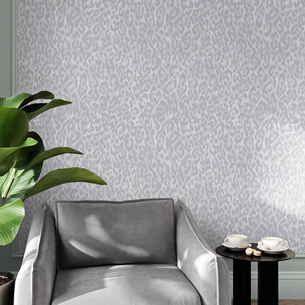 Nicole Miller Laid Back Leopard Peel & Stick Oyster Wallpaper