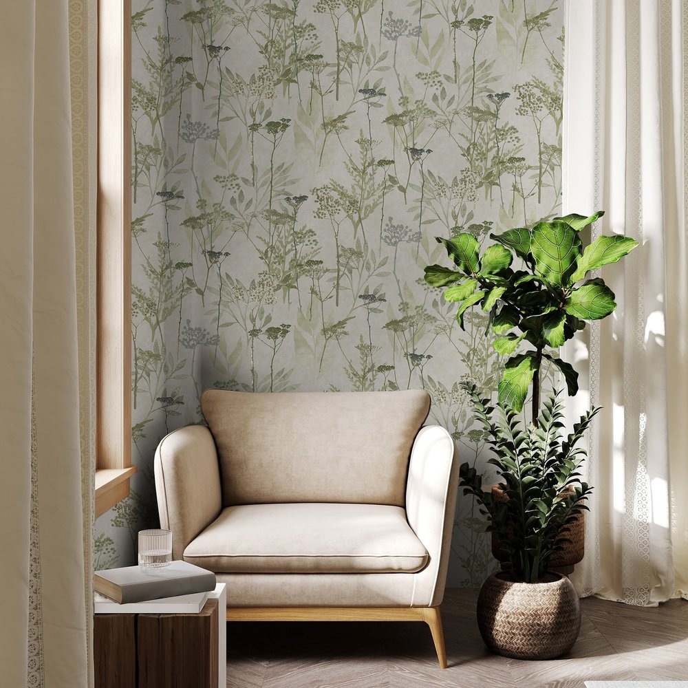 Solstice Sage Green Wallpaper