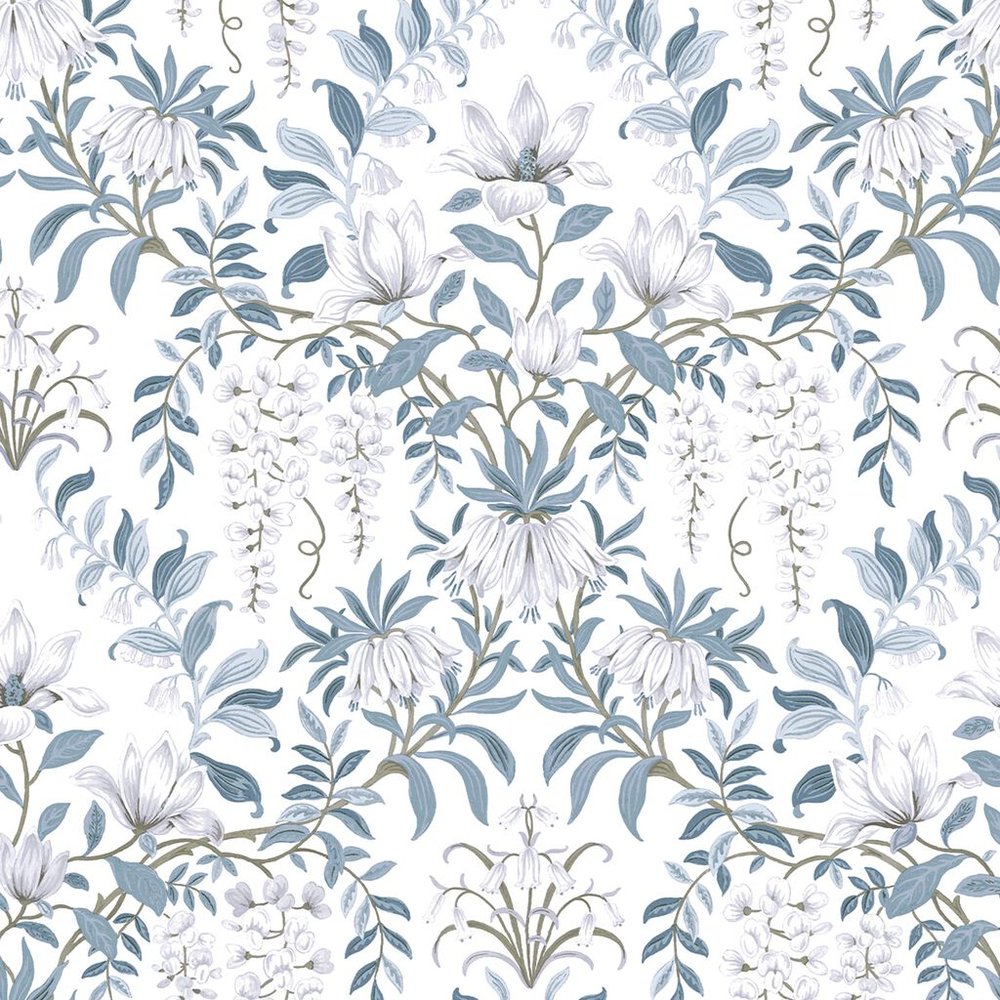 Laura Ashley Parterre Off White & Seaspray Wallpaper