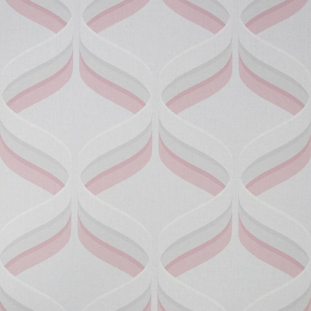 Fresco Retro Ogee Pink Geometric Wallpaper