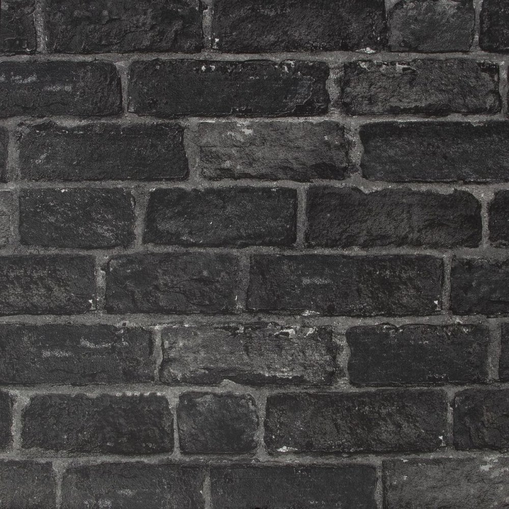 House Brick Charcoal Wallpaper