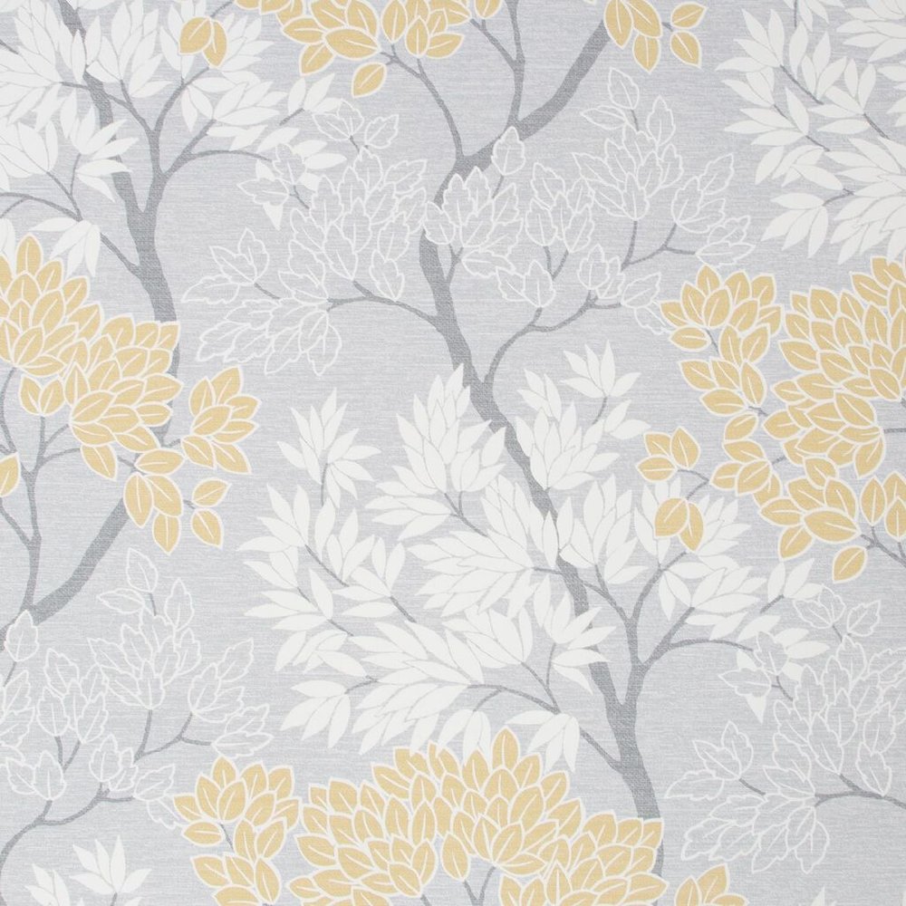 Fresco Lykke Tree Ochre Floral Wallpaper