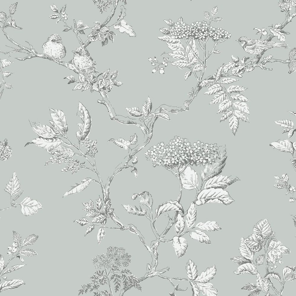 Laura Ashley Elderwood Duck Egg Wallpaper