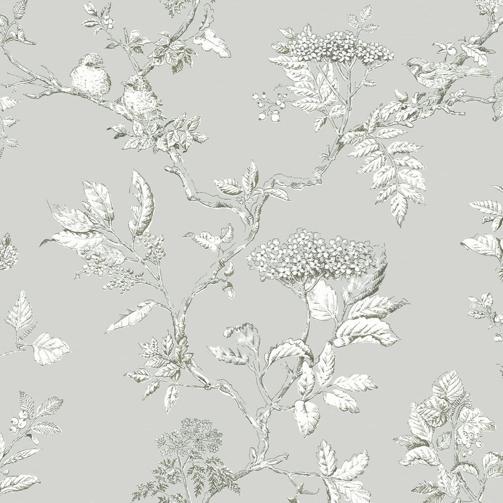 Laura Ashley Elderwood Steel Wallpaper