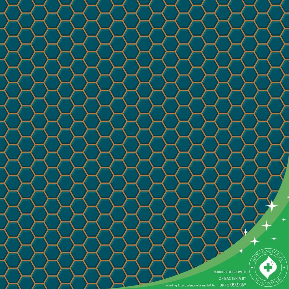 Hexagon Lattice Teal Wallpaper