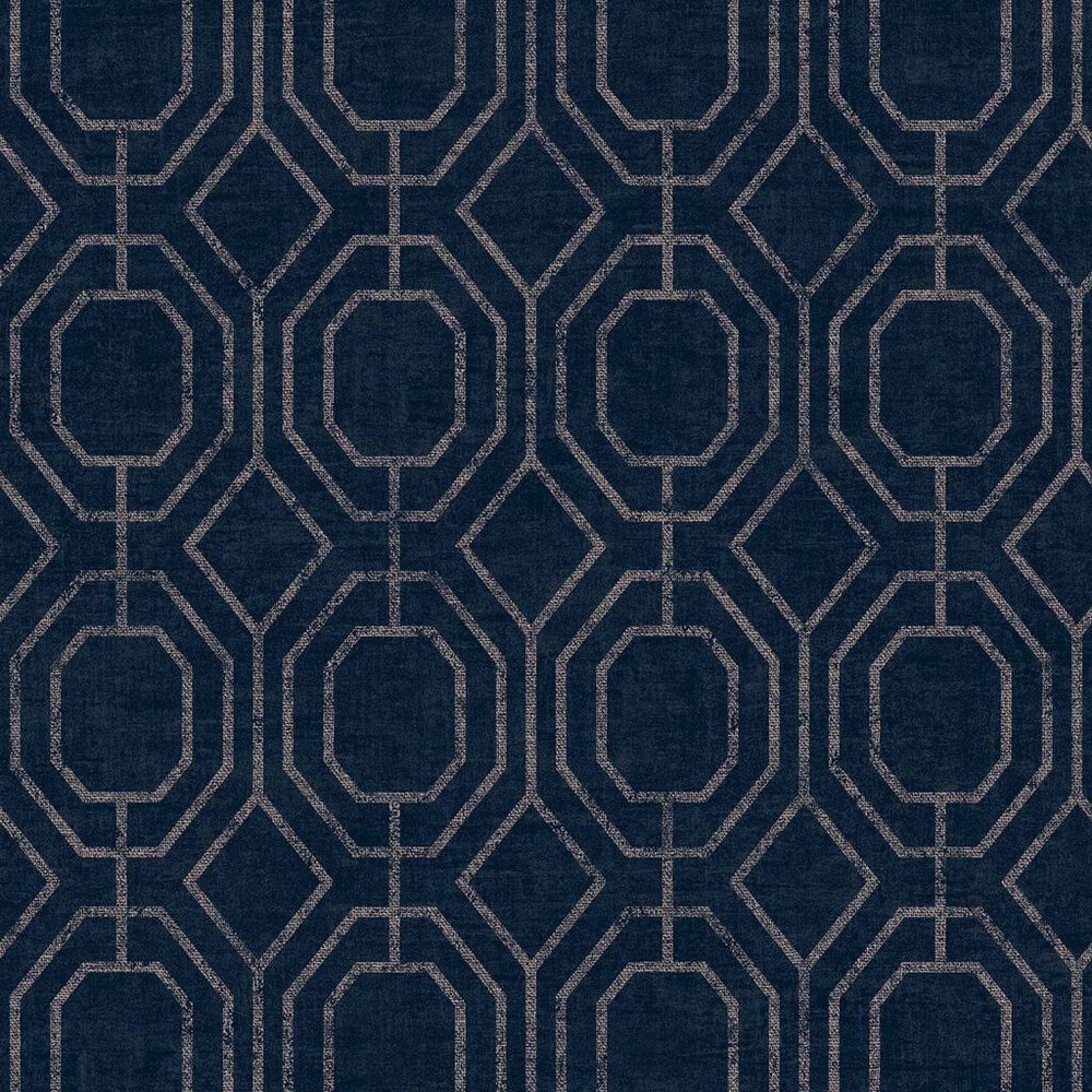 Luxe Geo Navy Wallpaper