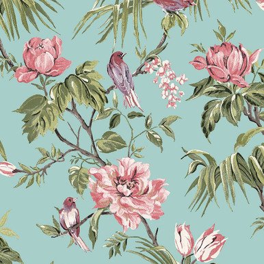 Next Birds & Blooms Duck Egg Wallpaper