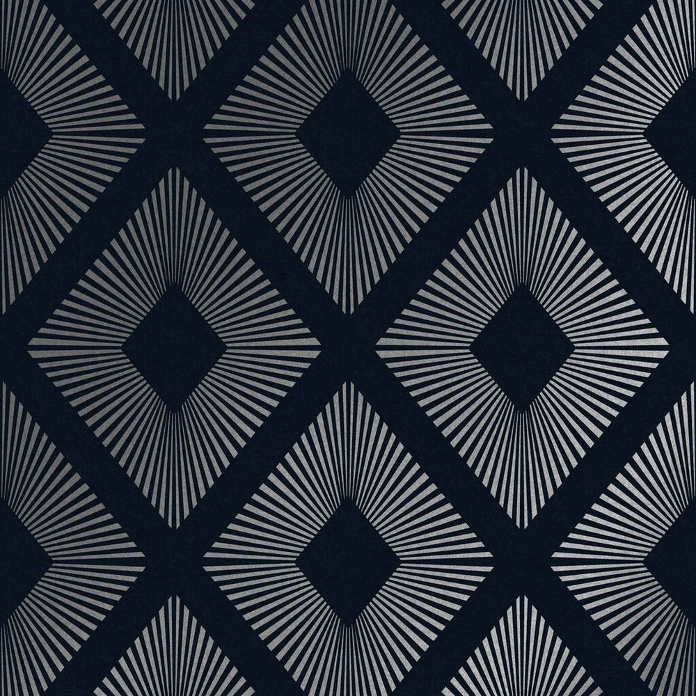 Next Deco Triangle Navy Wallpaper