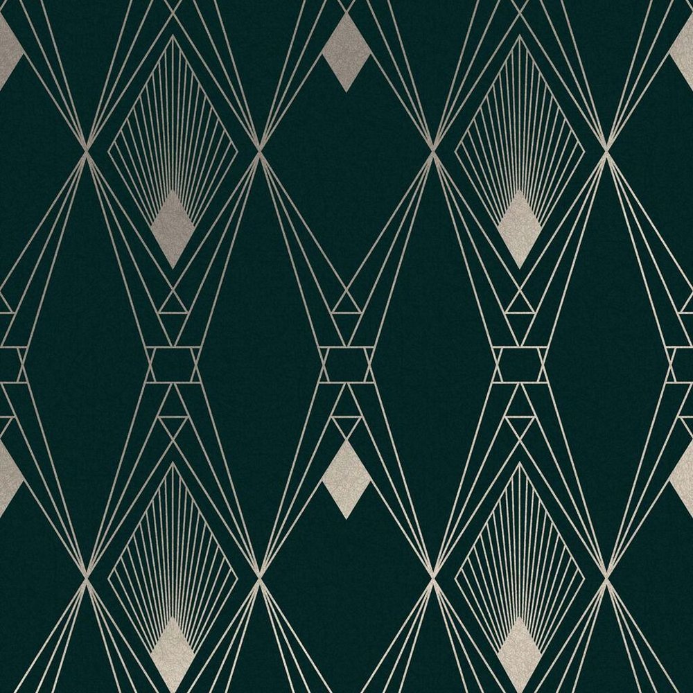 Next Deco Geometric Teal Wallpaper