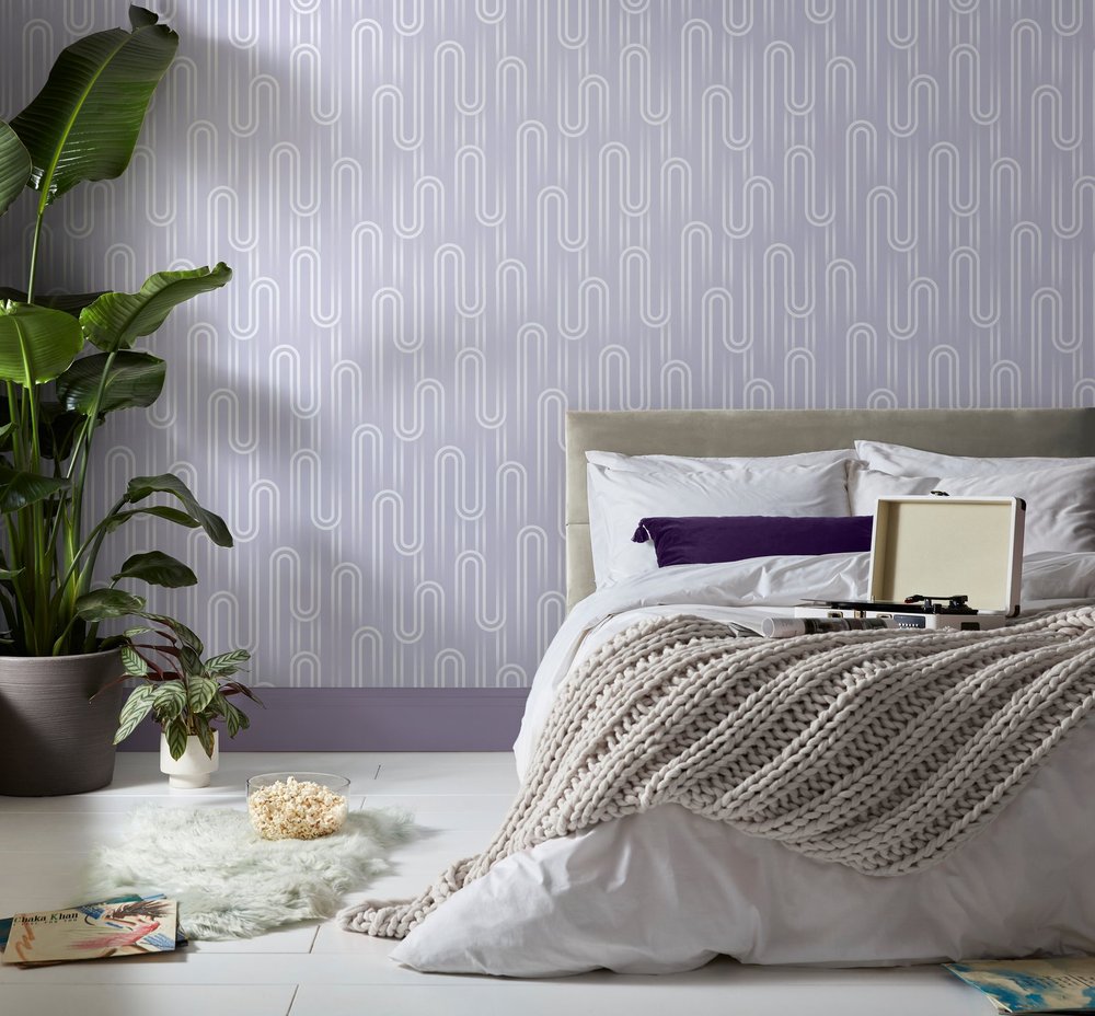 Ups n Downs Lavender Wallpaper