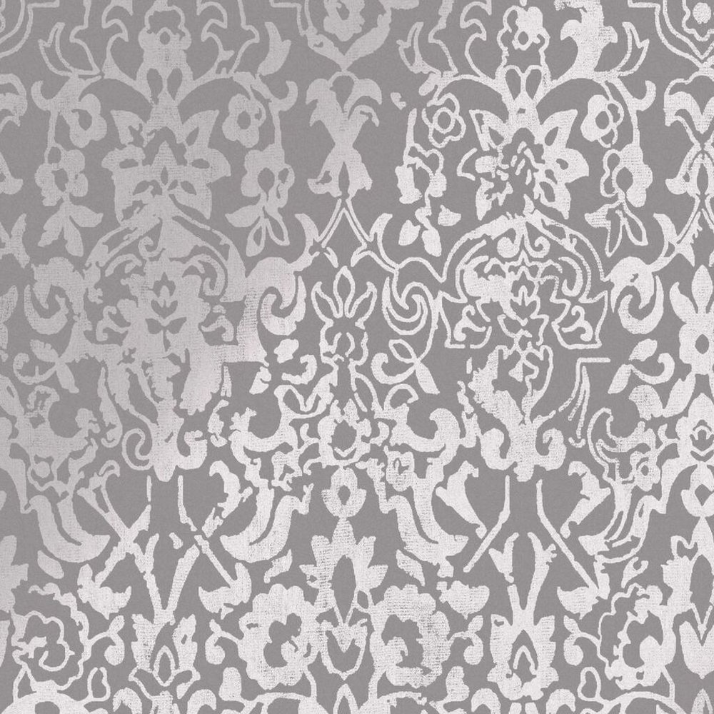 Next Majestic Damask Grey Wallpaper