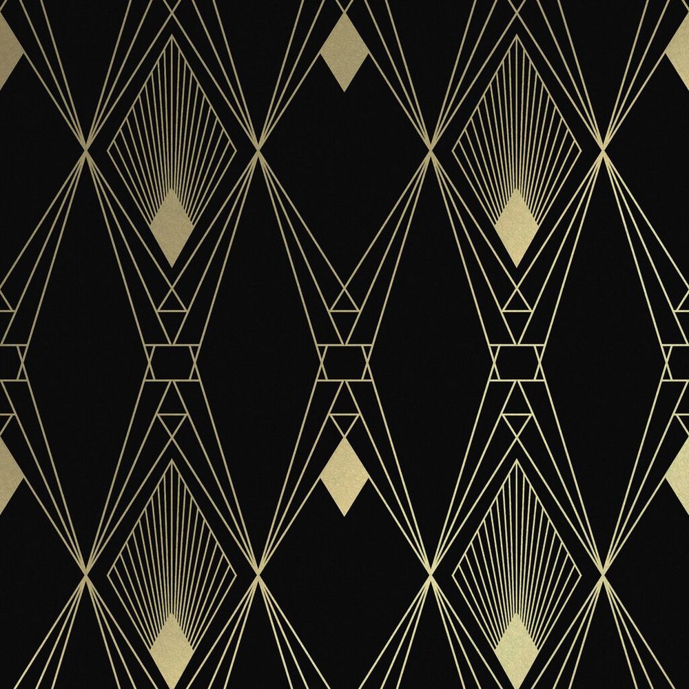 Next Deco Geometric Black Wallpaper