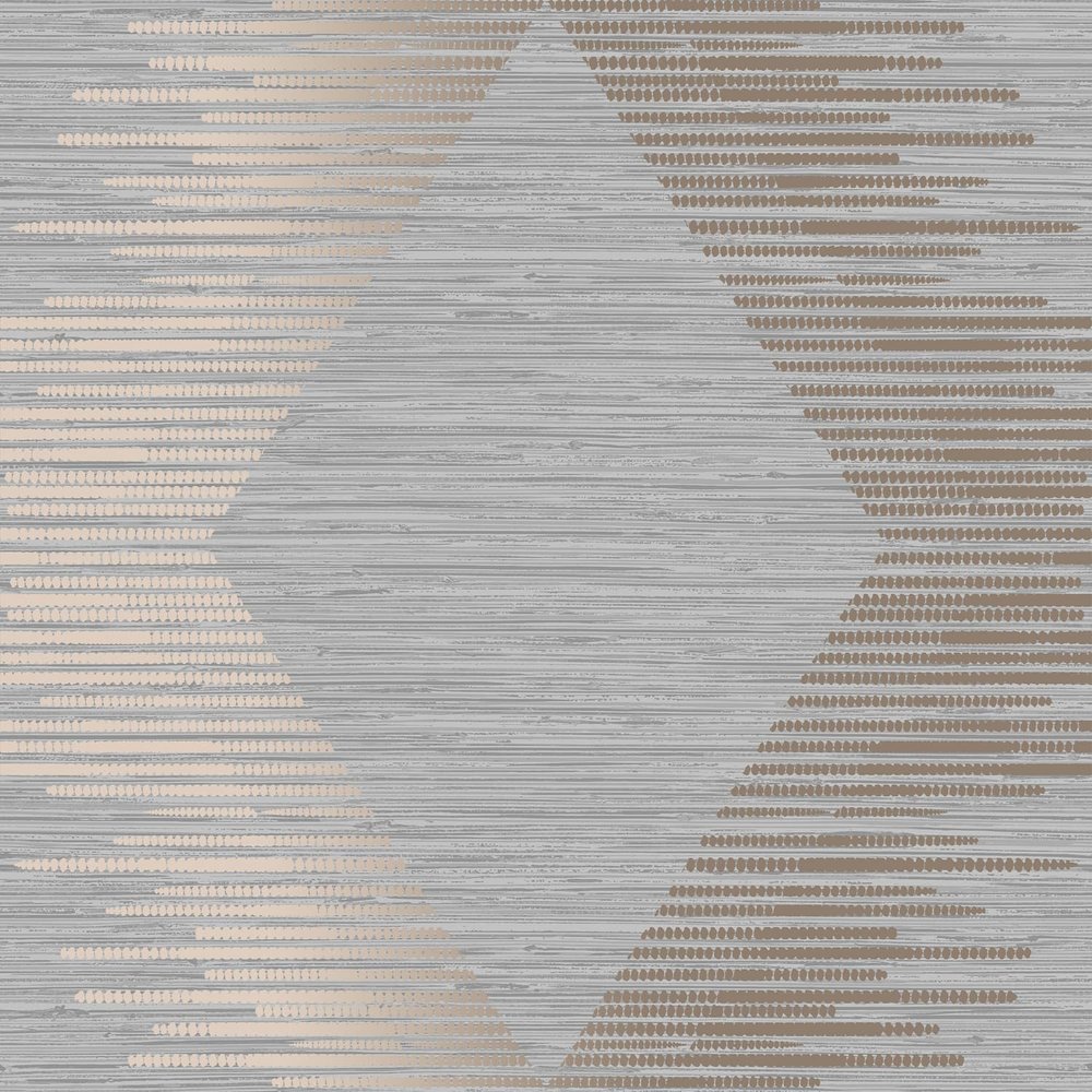 Serenity Geo Grey And Rose Gold Wallpaper